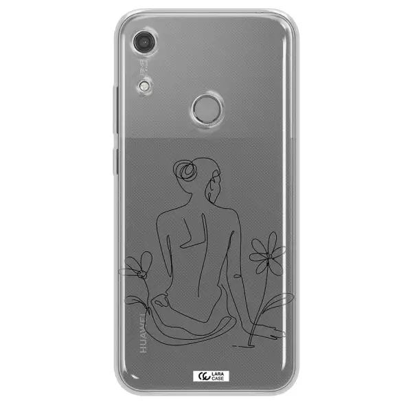 a woman sitting on a flower Huawei Y6S Clear TPU Case