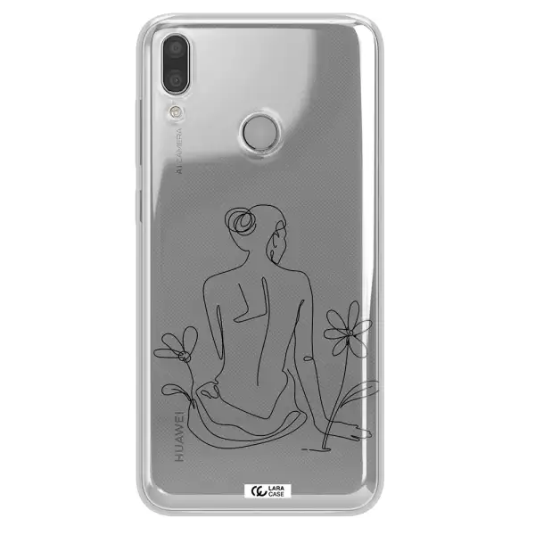 a woman sitting on a flower Huawei Y7 2019 Clear TPU Case