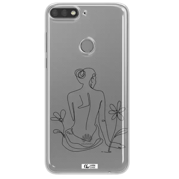 a woman sitting on a flower Huawei Y7 Prime 2018 Clear TPU Case