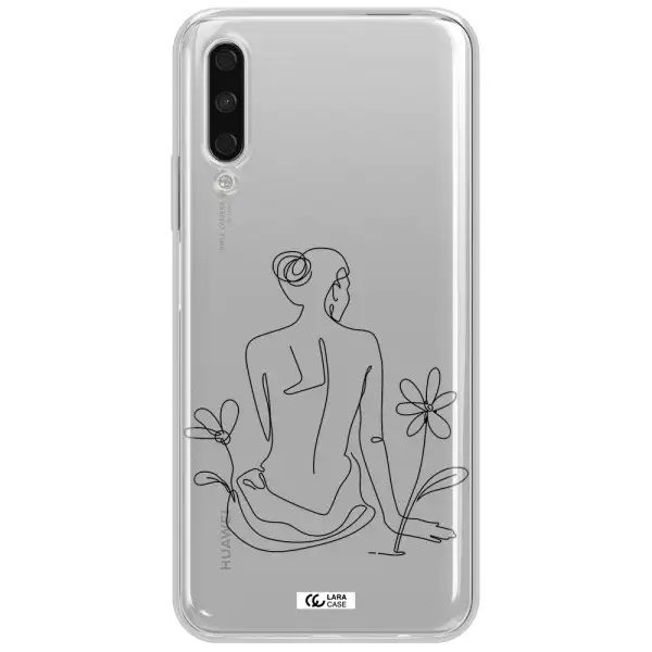 A Woman Sitting On A Flower Huawei Y9S Clear Tpu Case