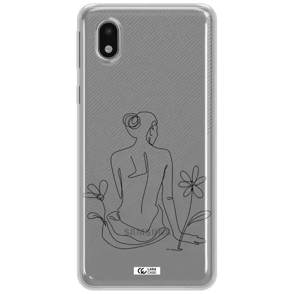 A Woman Sitting On A Flower Samsung A01 Core Clear Tpu Case