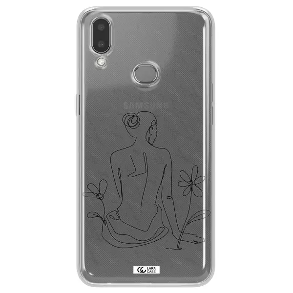 a woman sitting on a flower Samsung A10S Clear TPU Case