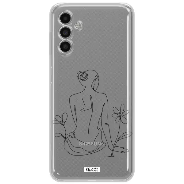 A Woman Sitting On A Flower Samsung A13 5G Clear Tpu Case