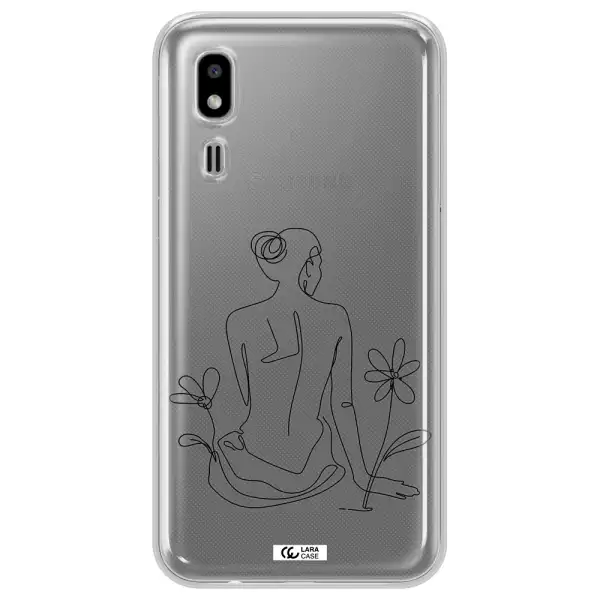 a woman sitting on a flower Samsung A2 Core Clear TPU Case