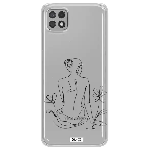 a woman sitting on a flower Samsung A22 5g Clear TPU Case