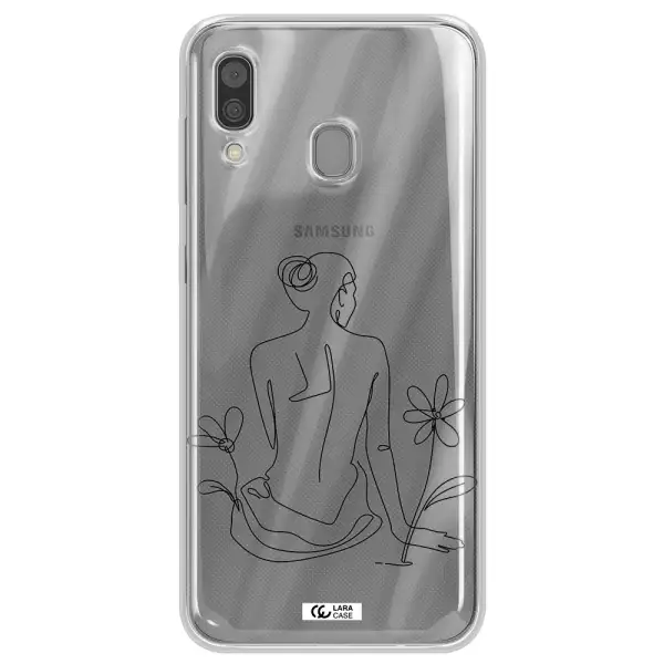 a woman sitting on a flower Samsung A30 Clear TPU Case