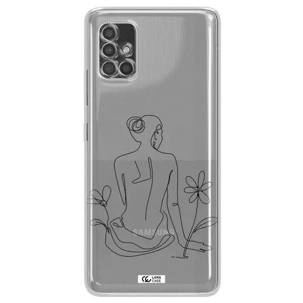 A Woman Sitting On A Flower Samsung A40S Clear Tpu Case