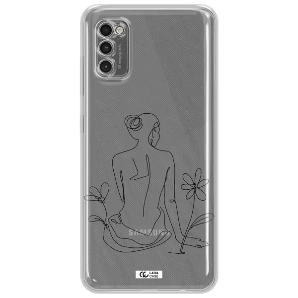 A Woman Sitting On A Flower Samsung A41 Clear Tpu Case