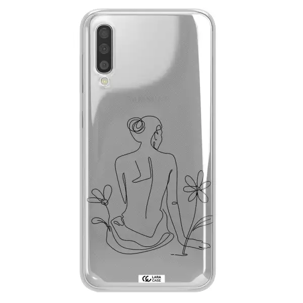 A Woman Sitting On A Flower Samsung A50S Clear Tpu Case