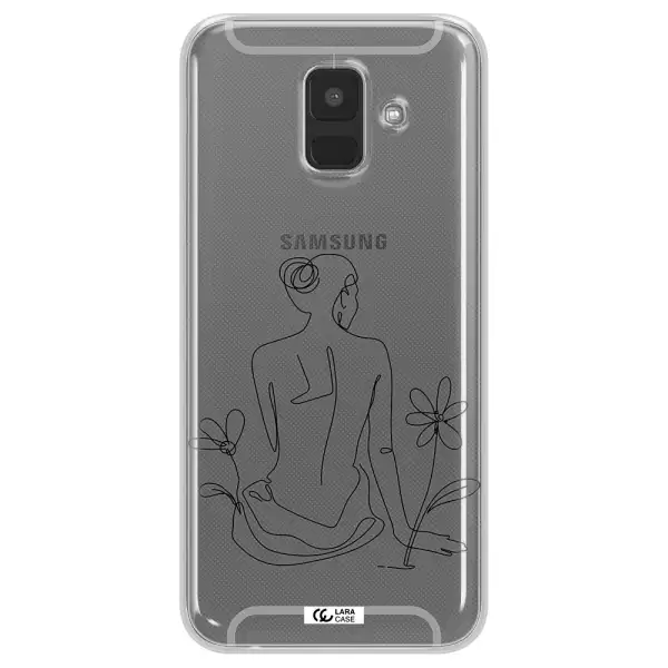 a woman sitting on a flower Samsung A6 Clear TPU Case