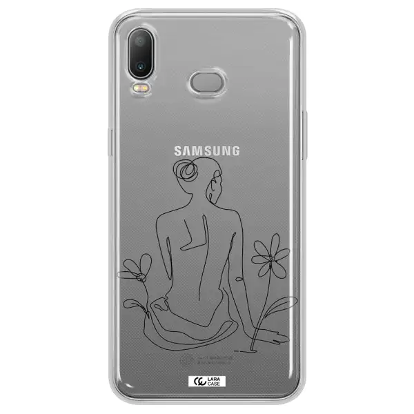 a woman sitting on a flower Samsung A6S Clear TPU Case