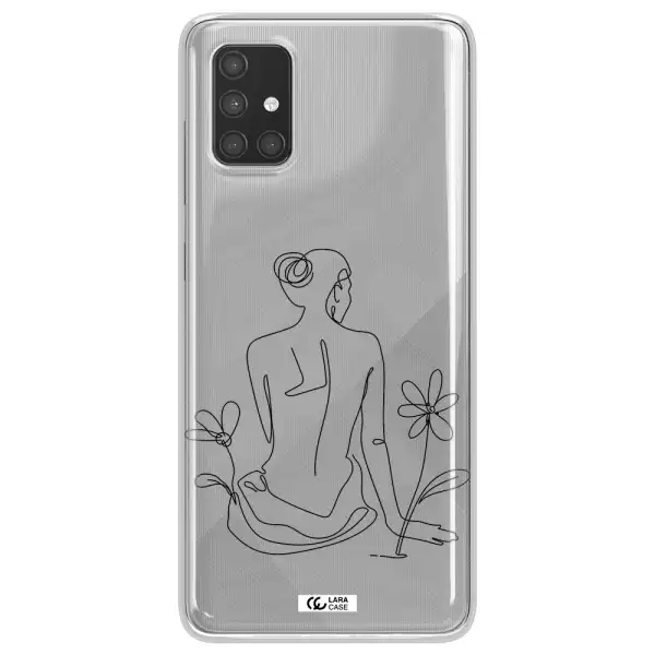 a woman sitting on a flower Samsung A71 Clear TPU Case