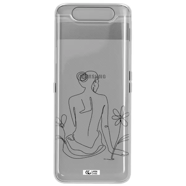 a woman sitting on a flower Samsung A80 Clear TPU Case