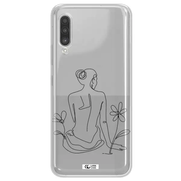 a woman sitting on a flower Samsung A90 Clear TPU Case