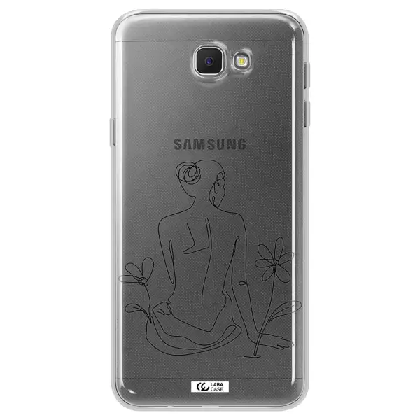 a woman sitting on a flower Samsung J5 Prime Clear TPU Case