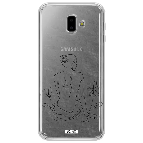 a woman sitting on a flower Samsung J6 Plus Clear TPU Case
