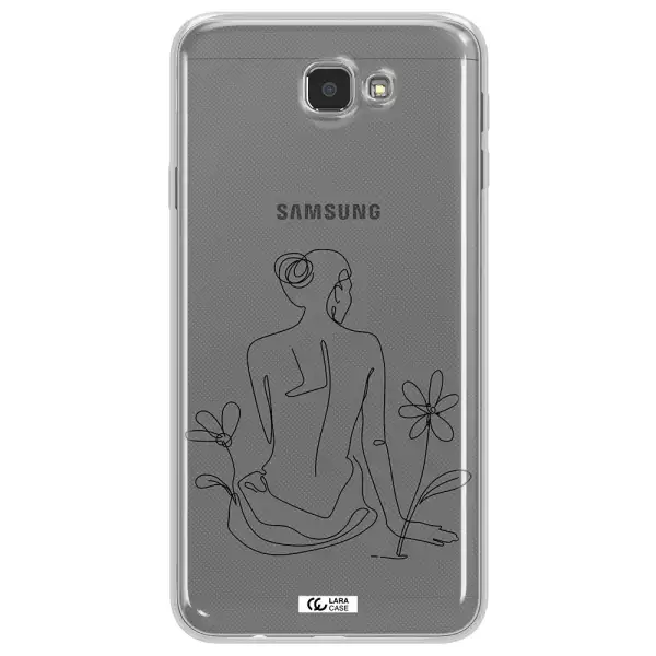 a woman sitting on a flower Samsung J7 Prim Clear TPU Case