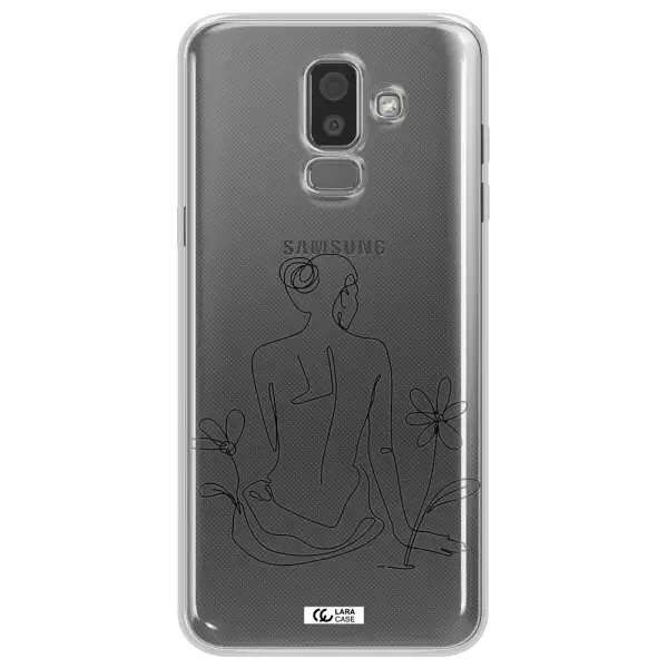a woman sitting on a flower Samsung J8 Clear TPU Case