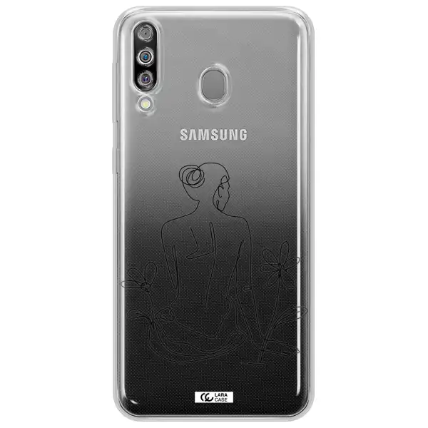 a woman sitting on a flower Samsung M30 Clear TPU Case