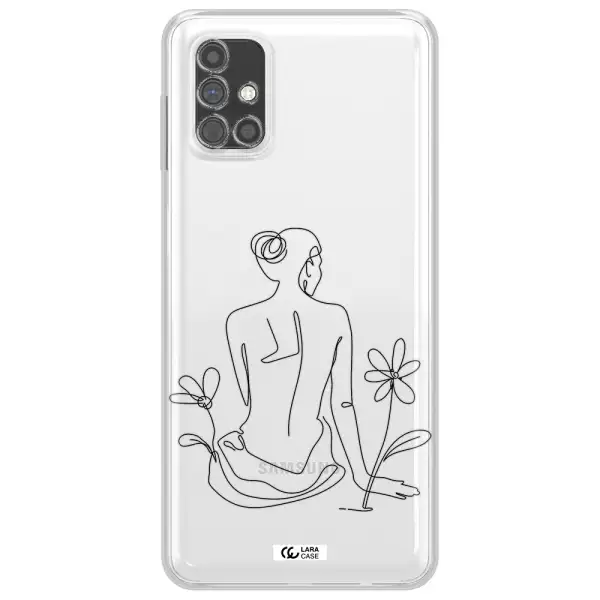 a woman sitting on a flower Samsung M51 Clear TPU Case