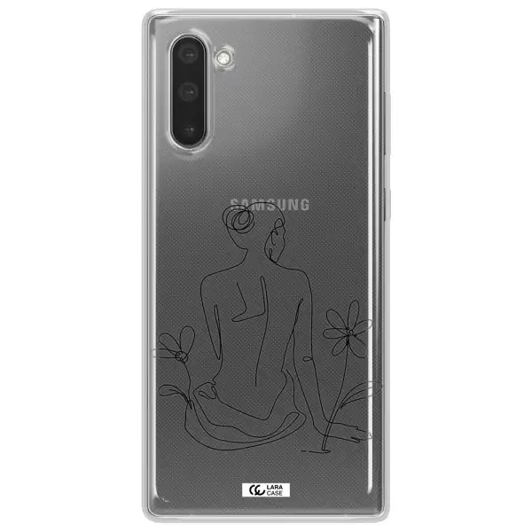 a woman sitting on a flower Samsung Note 10 Clear TPU Case
