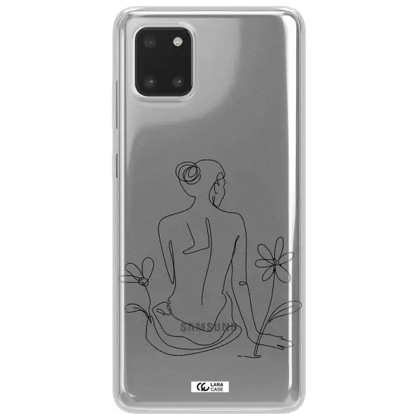 a woman sitting on a flower Samsung Note 10 Lite Clear TPU Case