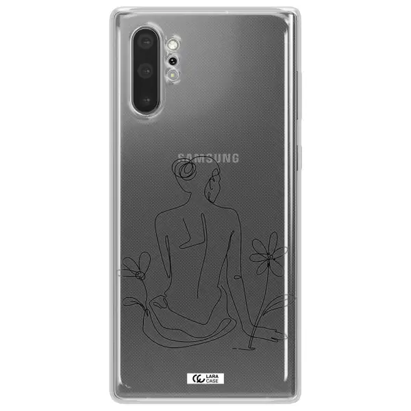a woman sitting on a flower Samsung Note 10 Plus Clear TPU Case