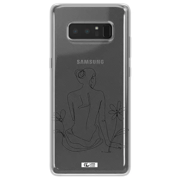 a woman sitting on a flower Samsung Note 8 Clear TPU Case