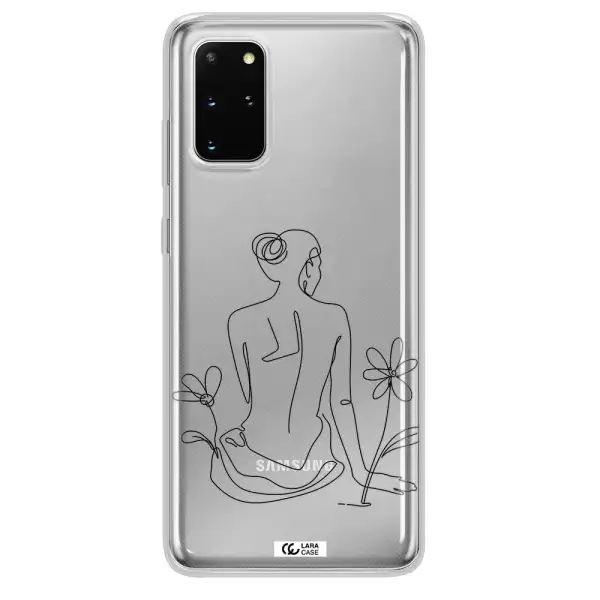 a woman sitting on a flower Samsung S 20 Plus Clear TPU Case