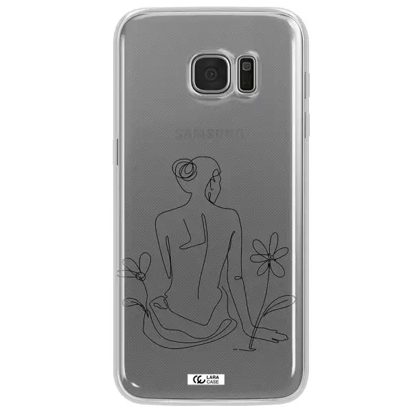 a woman sitting on a flower Samsung S7 Edge Clear TPU Case