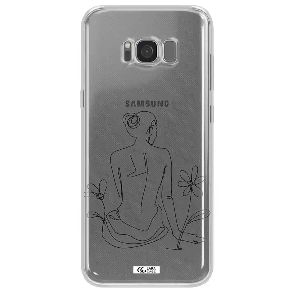 a woman sitting on a flower Samsung S8 Clear TPU Case