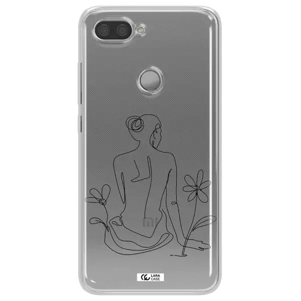 a woman sitting on a flower Xiaomi Mi 8 Lite Clear TPU Case