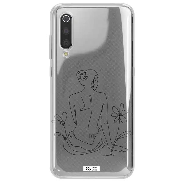 a woman sitting on a flower Xiaomi Mi 9 Clear TPU Case