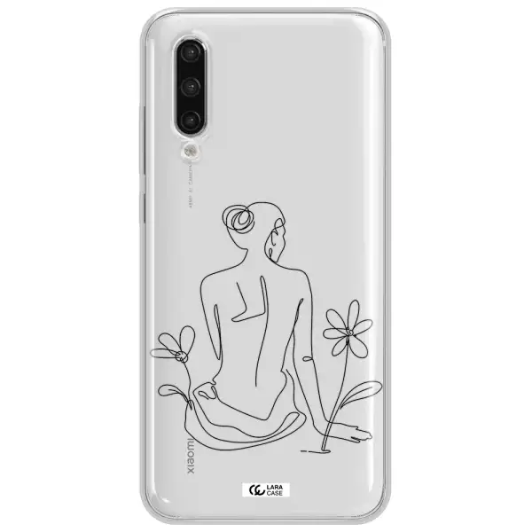 A Woman Sitting On A Flower Xiaomi Mi 9 Lite Clear Tpu Case