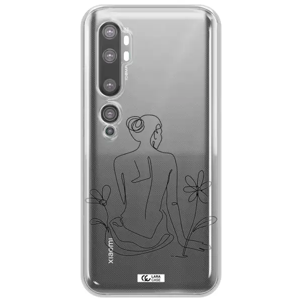 a woman sitting on a flower Xiaomi Mi Note 10 Clear TPU Case