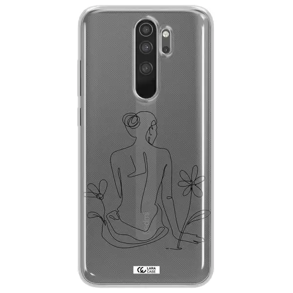 a woman sitting on a flower Xiaomi Note 8 Pro Clear TPU Case