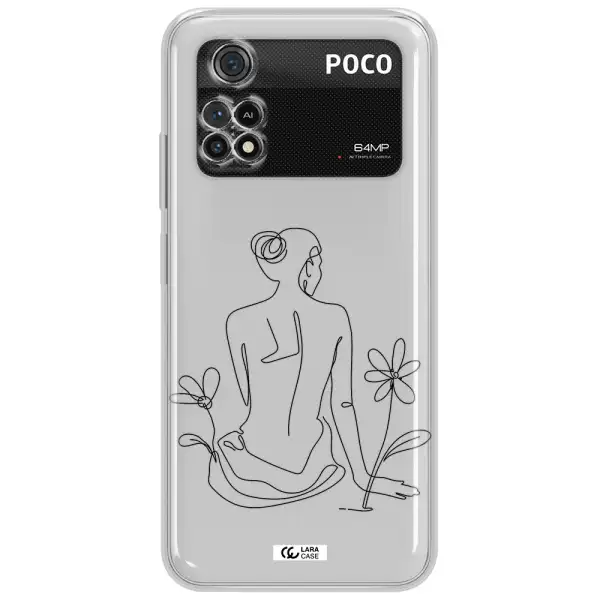 A Woman Sitting On A Flower Xiaomi Poco M4 Pro 4G Clear Tpu Case