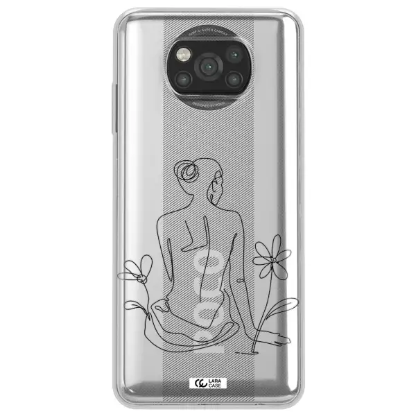 a woman sitting on a flower Xiaomi Poco X3 Clear TPU Case