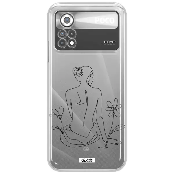 a woman sitting on a flower Xiaomi Poco X4 Pro Clear TPU Case