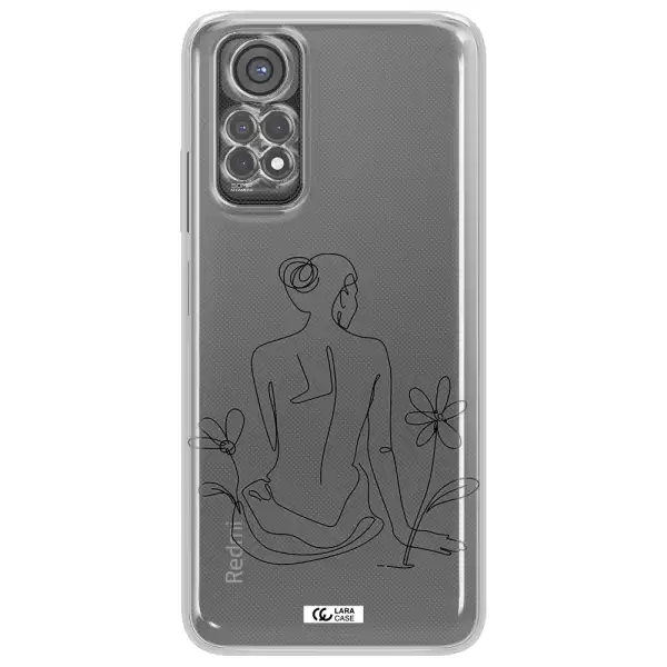 A Woman Sitting On A Flower Xiaomi Redmi Note 11S Clear Tpu Case