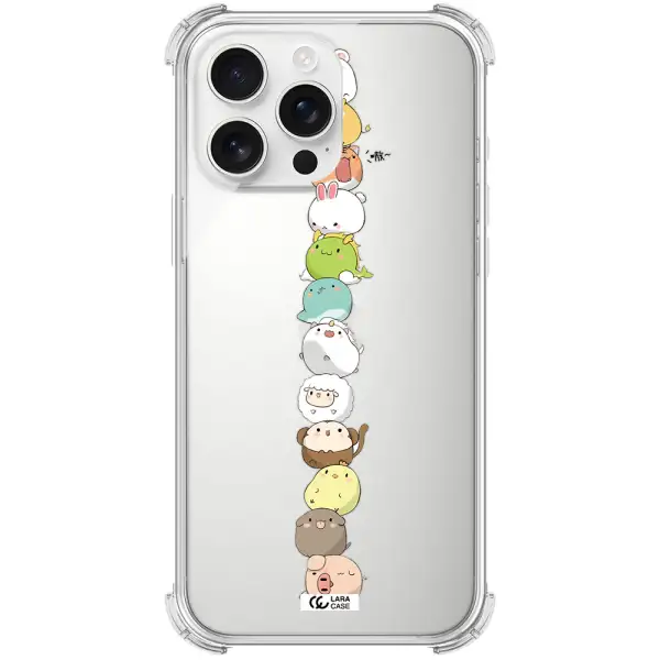 A Stack Of Cartoon Animals Apple Iphone 16 Pro Max Clear Pc Case