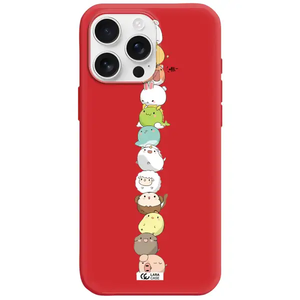 A Stack Of Cartoon Animals Apple Iphone 16 Pro Max Silicone Stone Case