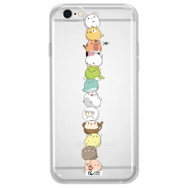 a stack of cartoon animals Apple iPhone 6 plus Clear TPU Case