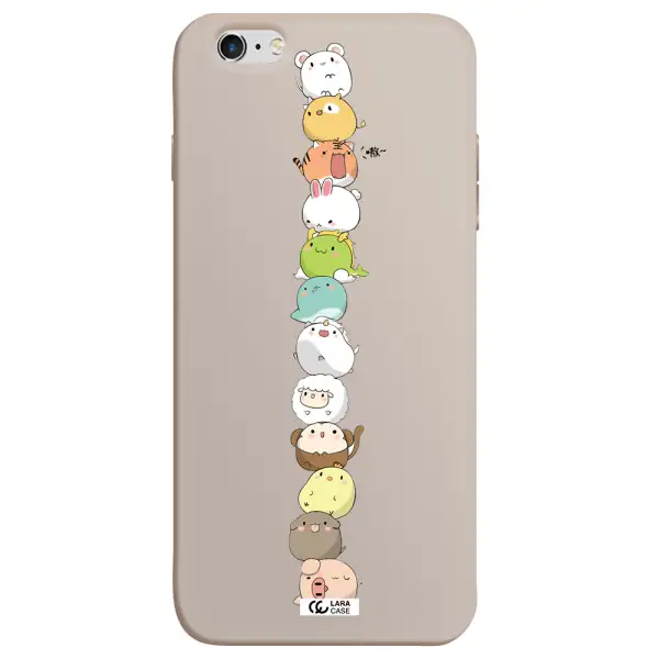 a stack of cartoon animals Apple iPhone 6 plus Silicone Stone Case