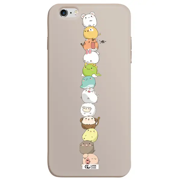 a stack of cartoon animals Apple iPhone 6 s plus Silicone Stone Case