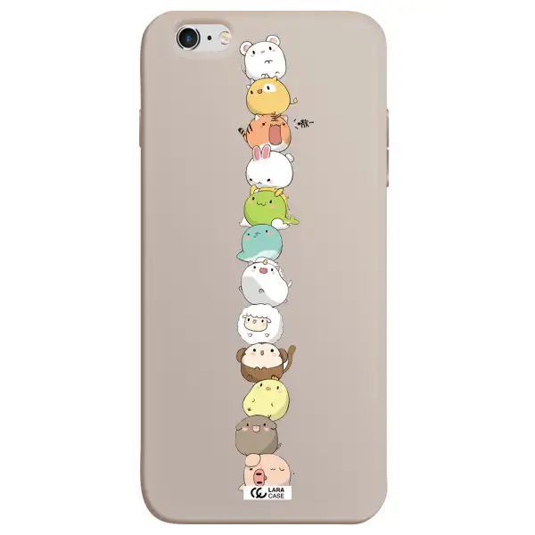 a stack of cartoon animals Apple iPhone 6S Silicone Stone Case