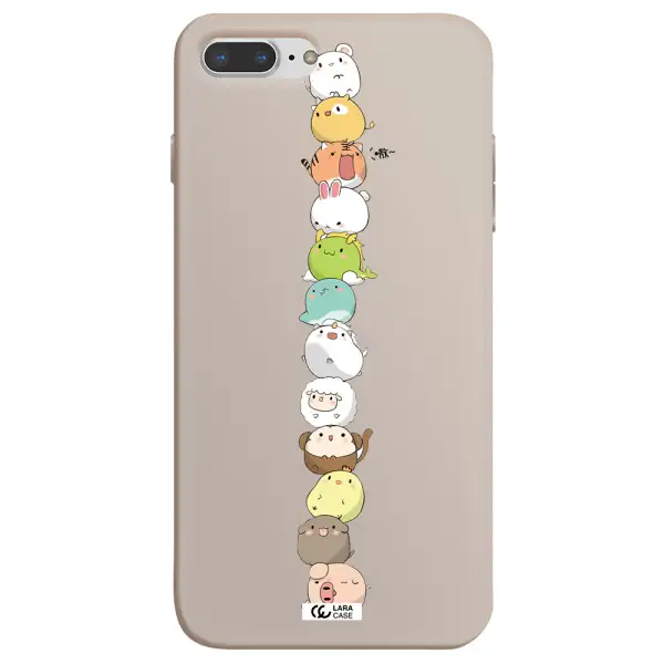 a stack of cartoon animals Apple iPhone 7 plus Silicone Stone Case