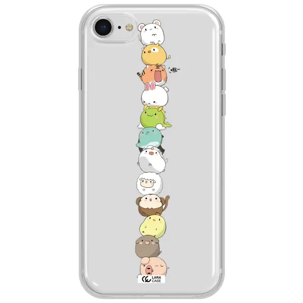 A Stack Of Cartoon Animals Apple Iphone Se 2020 Clear Tpu Case