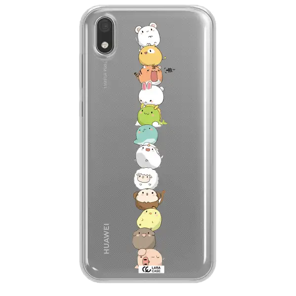 a stack of cartoon animals Huawei Honor 8S Clear TPU Case