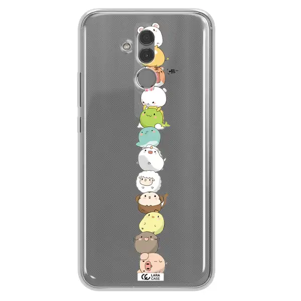 a stack of cartoon animals Huawei Mate 20 Lite Clear TPU Case